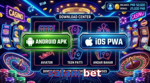 Main screen of Salam Bet download page for PK players